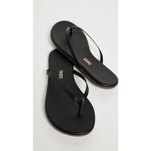 TKEES Sandals Liners Leather Flip Flop Slide Women's Size 11 Black